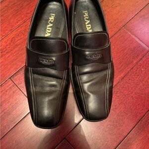 Prada Men's Black Leather Loafers